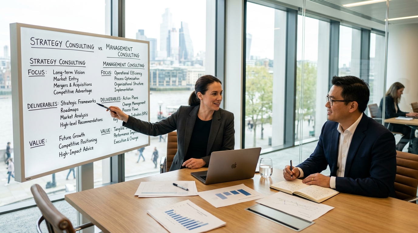 Consulting stratégique vs consulting en management : quelle différence ?